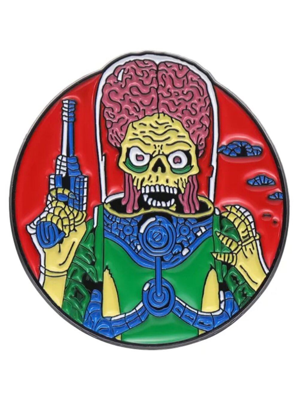 "MARS ATTACKS" 90s NOSTALGIA ALIENS OIL DRIPPED ENAMEL PIN  NWT